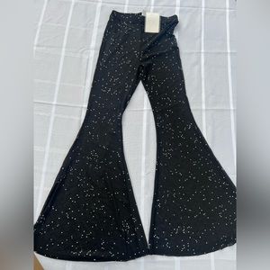 Sheer pants with sparkles rave pants, black , size small